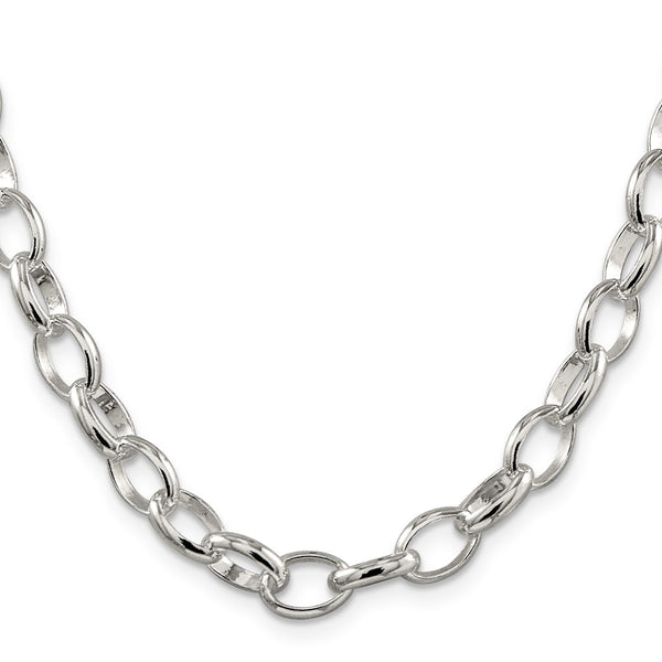 8mm Sterling Silver Fancy Rolo Chain