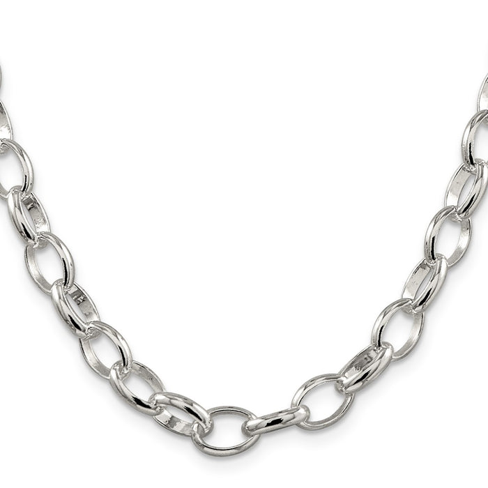 High-Quality 8mm Sterling Silver Fancy Rolo Chain - Stylish & Affordable!-2