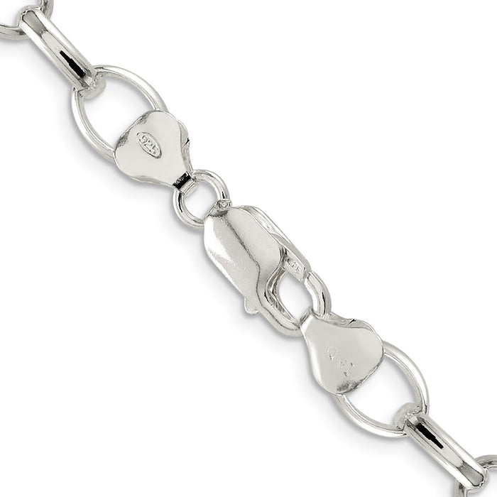 High-Quality 8mm Sterling Silver Fancy Rolo Chain - Stylish & Affordable!-3