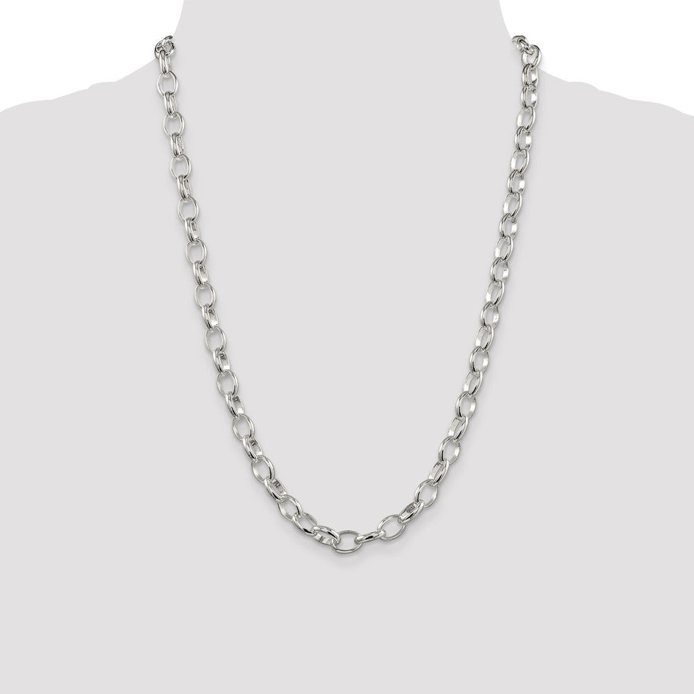 Buy Stylish 8mm Elegant Rolo Chain in Sterling Silver - High-Quality Value!