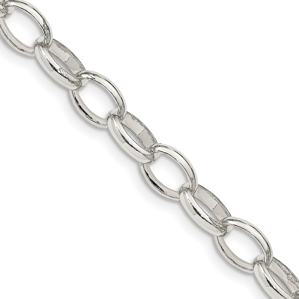 High-Quality 8mm Sterling Silver Fancy Rolo Chain - Stylish & Affordable!