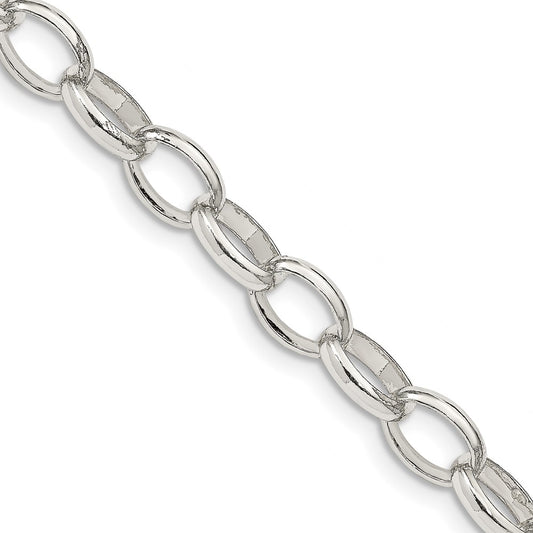High-Quality 8mm Sterling Silver Fancy Rolo Chain - Stylish & Affordable!