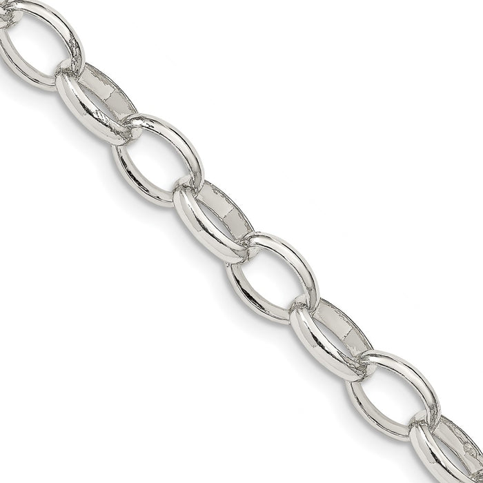 High-Quality 8mm Sterling Silver Fancy Rolo Chain - Stylish & Affordable!-1