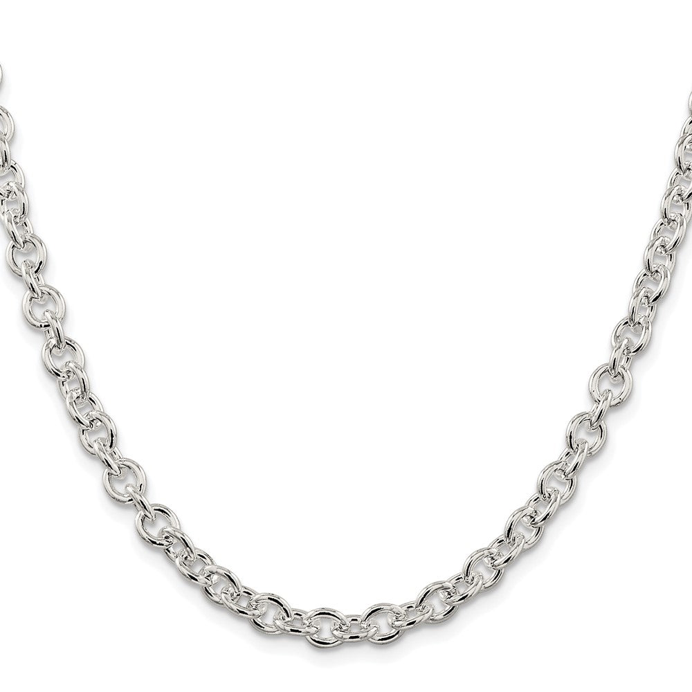 High-Quality Rhodium-Plated Sterling Silver 6.1mm Cable Chain - Stylish Value!