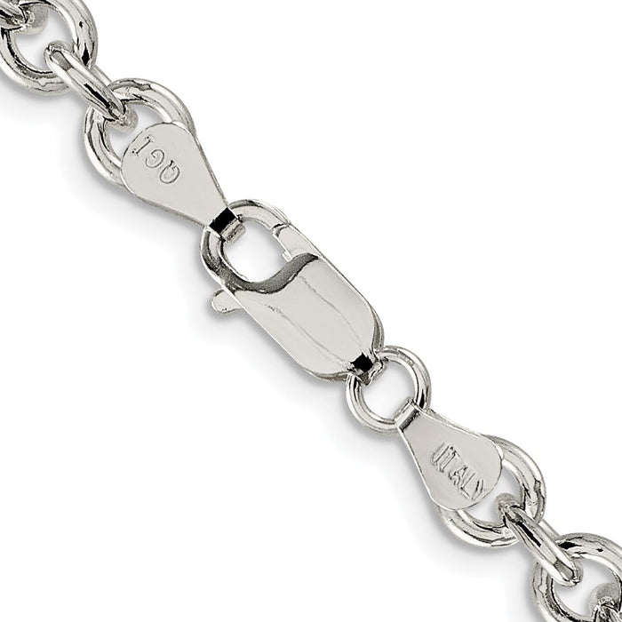 Buy Stylish Rhodium-Plated Sterling Silver 6.1mm Cable Chain - Affordable Quality-3