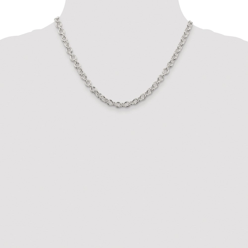 Buy Stylish Rhodium-Plated Sterling Silver 6.1mm Cable Chain - Affordable Quality