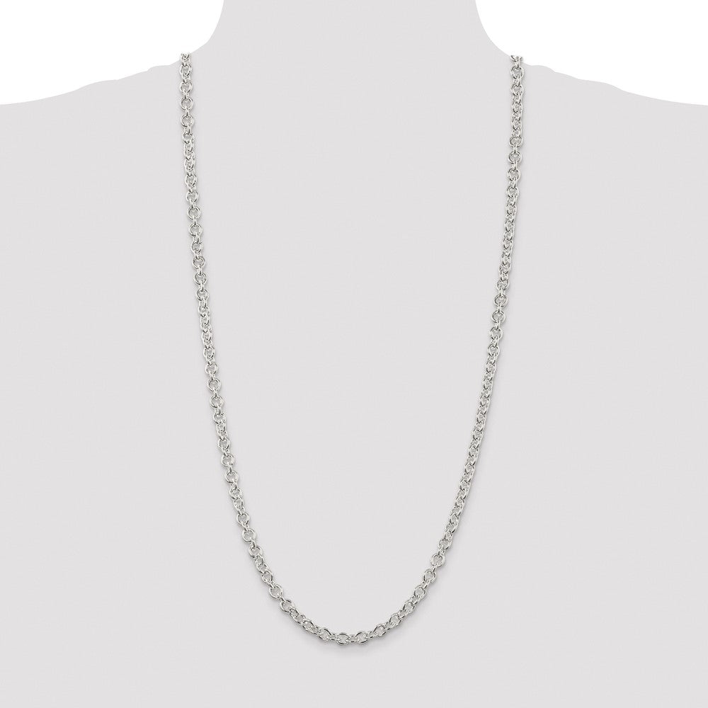 High-Quality Rhodium-Plated Sterling Silver 6.1mm Cable Chain - Stylish Value!