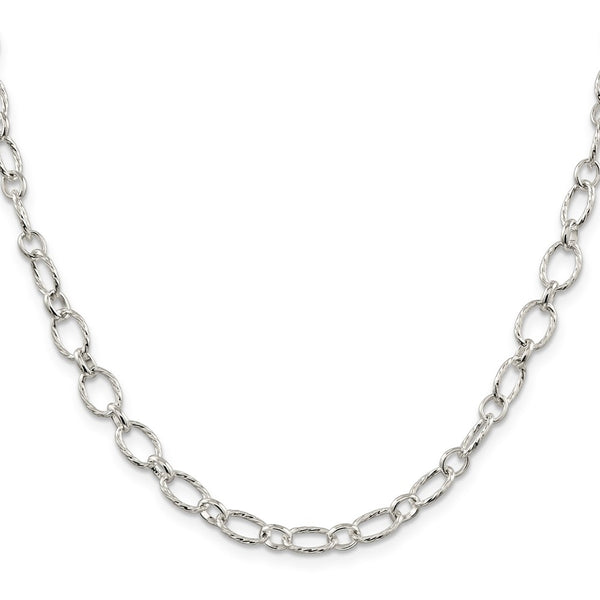 Sterling Silver 6.1mm Rolo Chain - Pattern