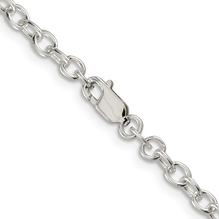 Order Stylish 3.75mm Oval Link Cable Chain in Sterling Silver - Luxury Value-3