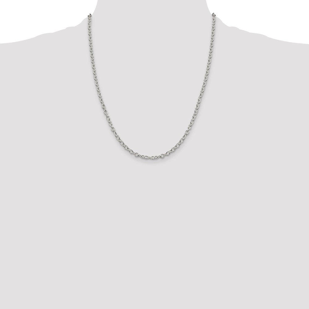 Order Stylish 3.75mm Oval Link Cable Chain in Sterling Silver - Luxury Value