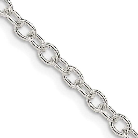 Order Stylish 3.75mm Oval Link Cable Chain in Sterling Silver - Luxury Value