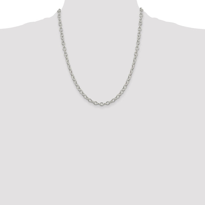 Buy 5.3mm Oval Cable Chain in Sterling Silver - Stylish & Affordable Jewelry-4