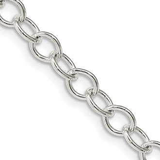 Buy Stylish 5.3mm Oval Cable Chain in Sterling Silver - Affordable Luxury Jewelry