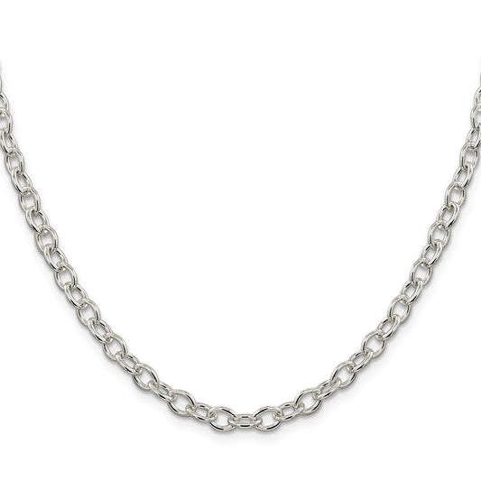 High-Quality 5.75mm Sterling Silver Oval Link Cable Chain - Stylish Value!