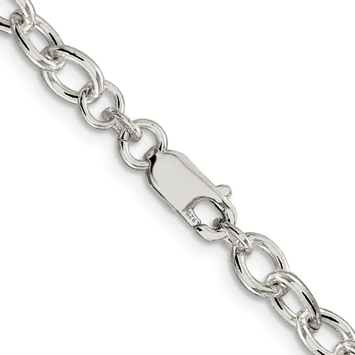High-Quality 5.75mm Sterling Silver Oval Link Cable Chain - Stylish Value!-3