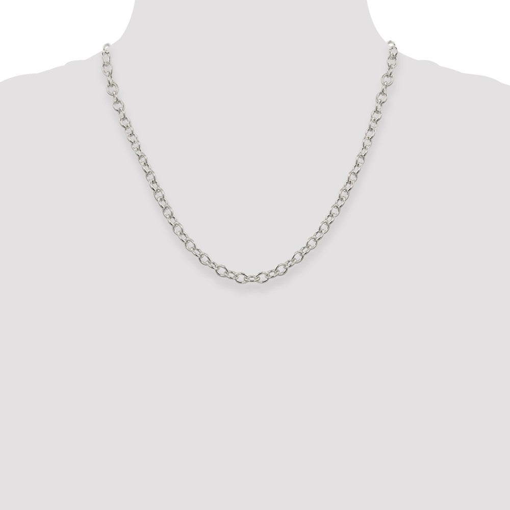 Buy Stylish 5.75mm Sterling Silver Oval Link Cable Chain - Luxury Value!