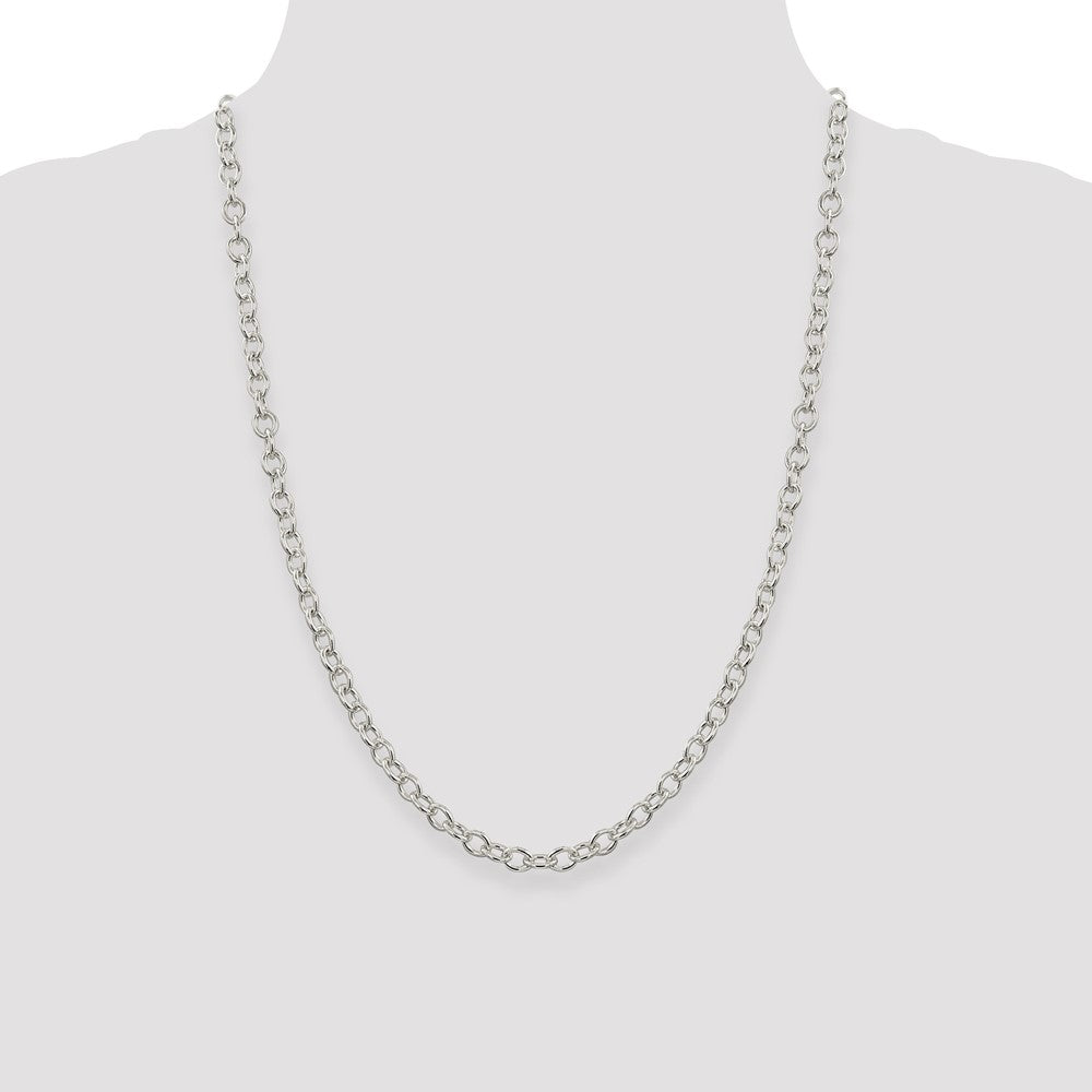 High-Quality 5.75mm Sterling Silver Oval Link Cable Chain - Stylish Value!