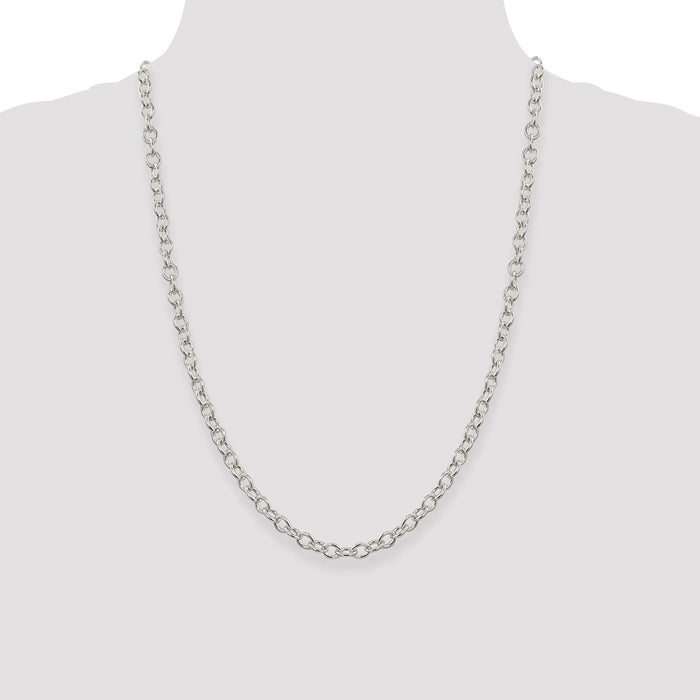 High-Quality 5.75mm Sterling Silver Oval Link Cable Chain - Stylish Value!-4