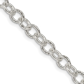 High-Quality 5.75mm Sterling Silver Oval Link Cable Chain - Stylish Value!