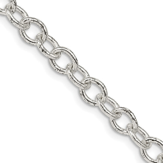 High-Quality 5.75mm Sterling Silver Oval Link Cable Chain - Stylish Value!