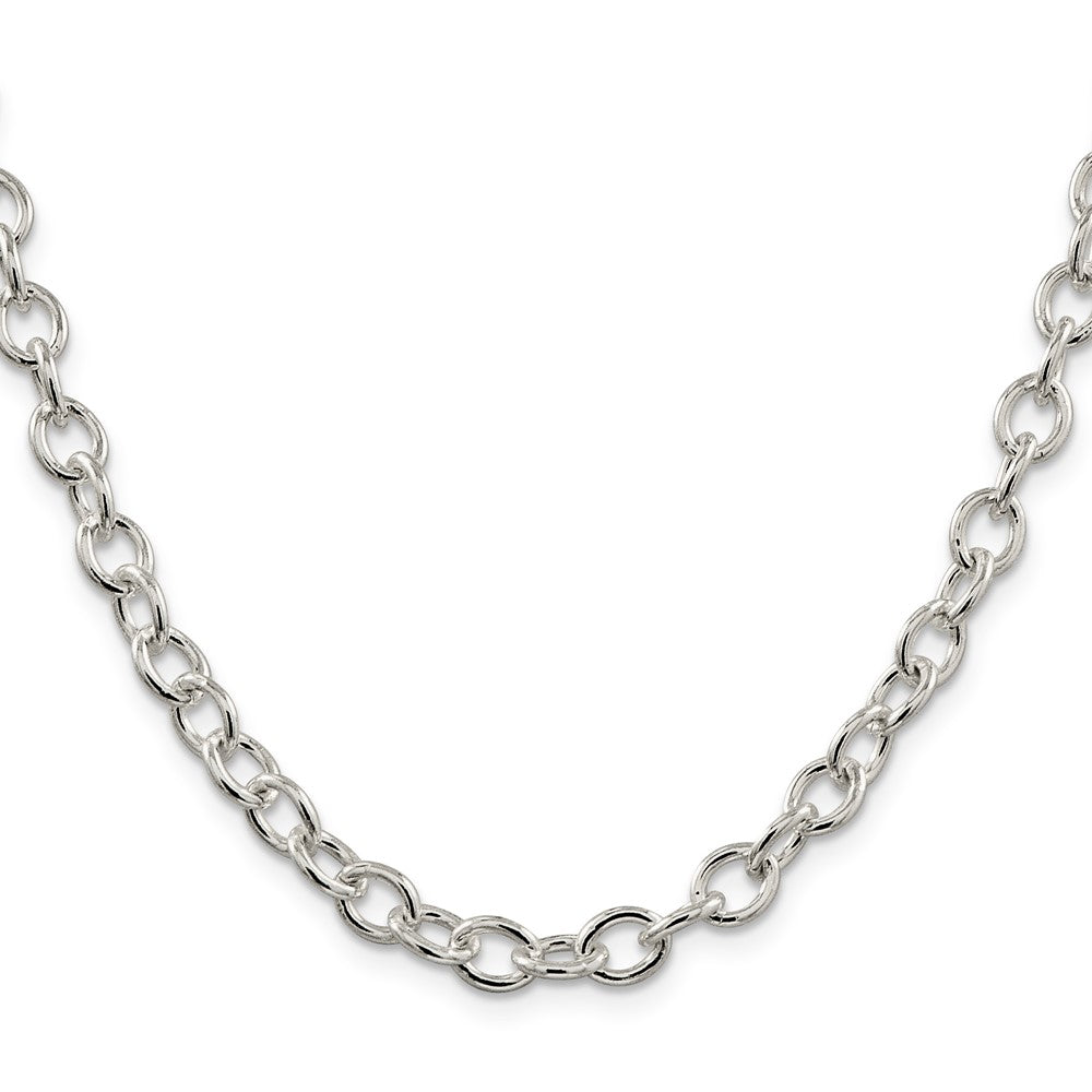 High-Quality Sterling Silver 6.8mm Oval Link Chain - Stylish & Affordable!