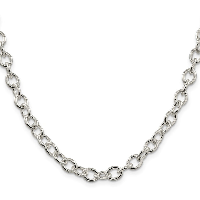 High-Quality Sterling Silver 6.8mm Oval Link Chain - Stylish & Affordable!-2