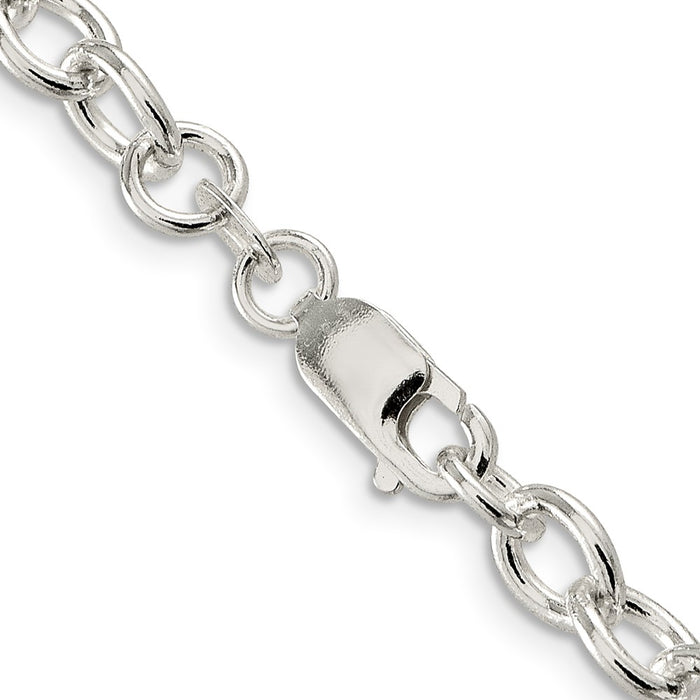 High-Quality Sterling Silver 6.8mm Oval Link Chain - Stylish & Affordable!-3