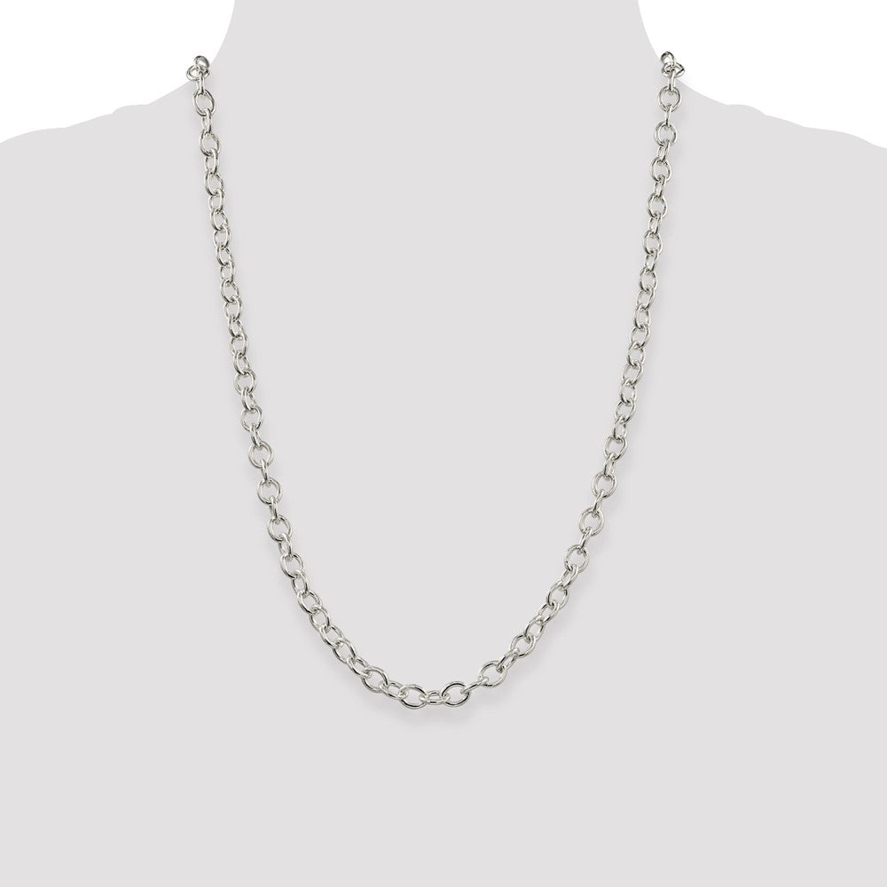 Buy Stylish 6.8mm Sterling Silver Oval Link Cable Chain - Luxury Quality