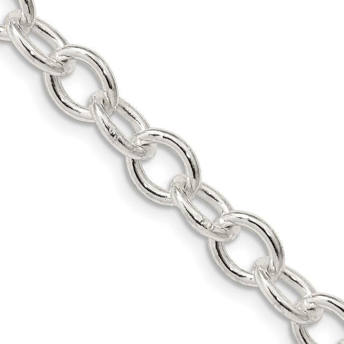 High-Quality Sterling Silver 6.8mm Oval Link Chain - Stylish & Affordable!-1