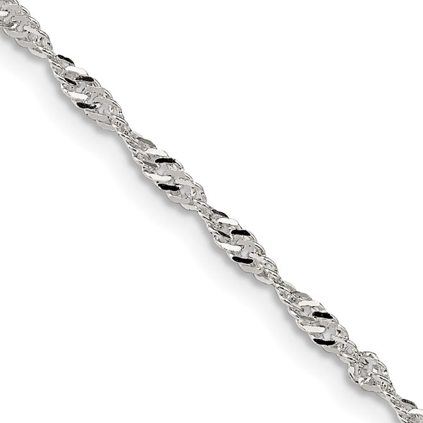 2mm Sterling Silver Singapore Chain