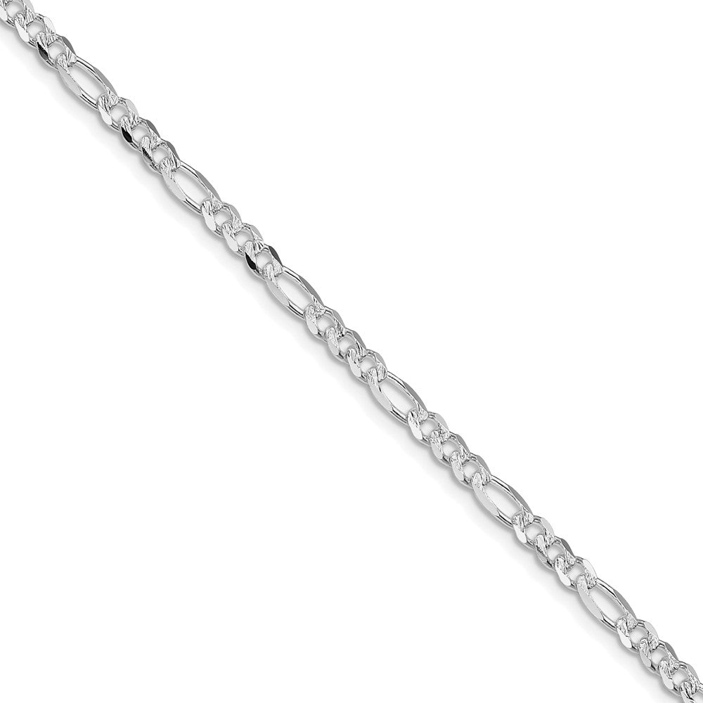 Buy Stylish 4mm Rhodium-Plated Sterling Silver Figaro Chain - Luxury Feel