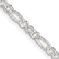 Buy Stylish 4mm Sterling Silver Flat Figaro Chain with Pav Design-3