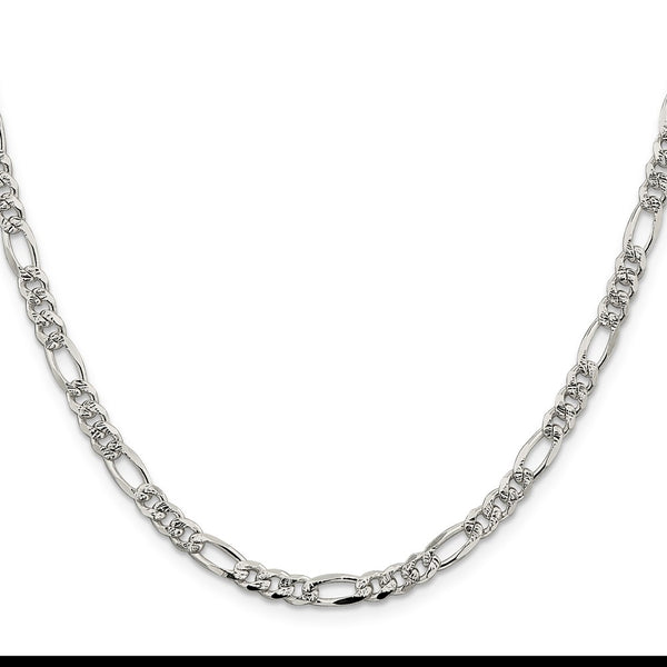 4.3mm Sterling Silver Flat Figaro Chain with Pavé - Style GR1-1033397