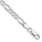 Buy Stylish 4.3mm Flat Figaro Chain in Sterling Silver with Pav Detail-1