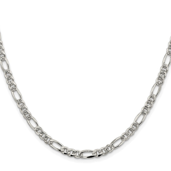 Rhodium-Plated Sterling Silver 4.3mm Figaro Chain - Style GR1-1033218