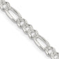 Buy Stylish Sterling Silver 4.3mm Pav Flat Figaro Chain | Luxury Value!-5