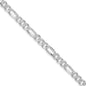 Buy Stylish 5.5mm Pav Flat Figaro Chain in Rhodium-Plated Sterling Silver-4