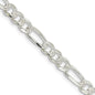 High-quality 5.5mm Pav Flat Figaro Chain Necklace in Sterling Silver - Stylish Value-7