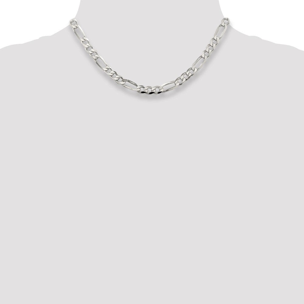 Buy Stylish 7.0mm Sterling Silver Flat Figaro Chain with Pav Design