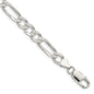Buy Stylish 7.0mm Sterling Silver Flat Figaro Chain with Pav Design-3