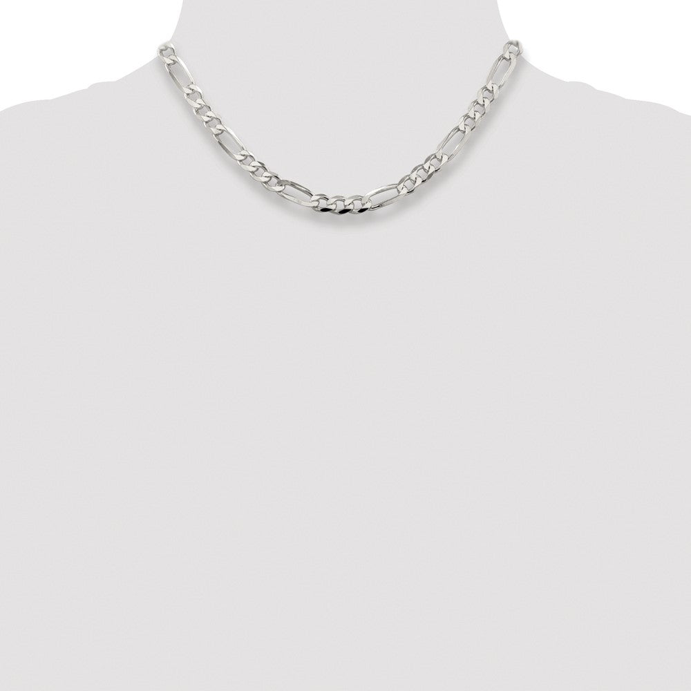 Buy Exclusive Rhodium-Plated Sterling Silver 6.75mm Pav Figaro Chain - Stylish Value!