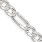 Buy Stylish 7.0mm Flat Figaro Sterling Silver Chain with Pav Design-9