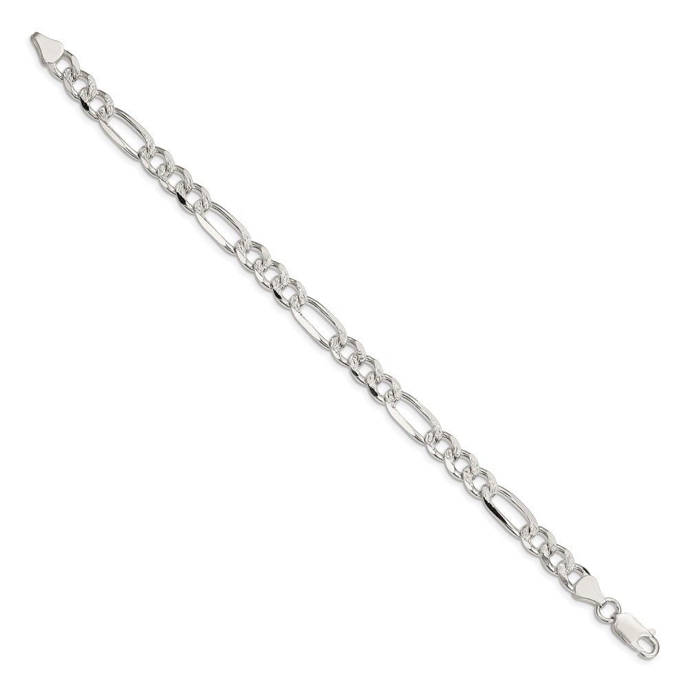 Exclusive Sterling Silver 7.25mm Pav Flat Figaro Chain - Stylish & Affordable