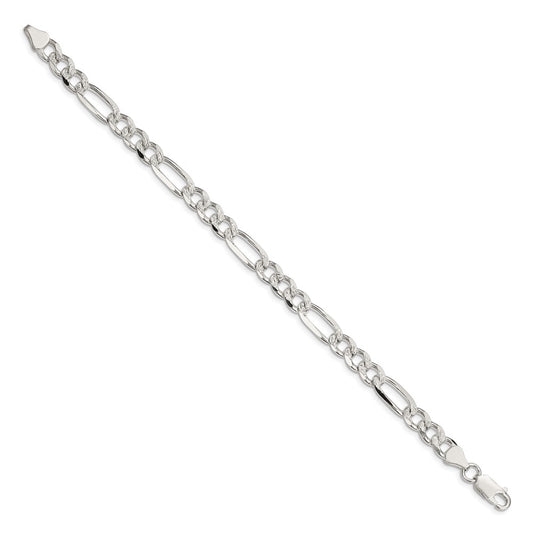 Exclusive Sterling Silver 7.25mm Pav Flat Figaro Chain - Stylish & Affordable