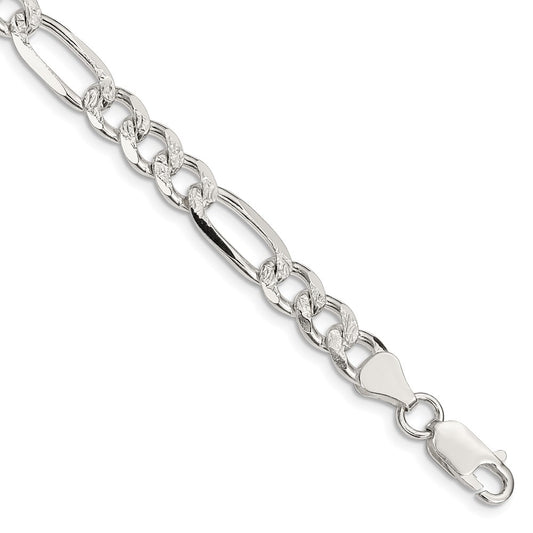 Exclusive Sterling Silver 7.25mm Pav Flat Figaro Chain - Stylish & Affordable