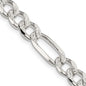 Buy Luxury Sterling Silver 7.25mm Pav Flat Figaro Chain Necklace-6