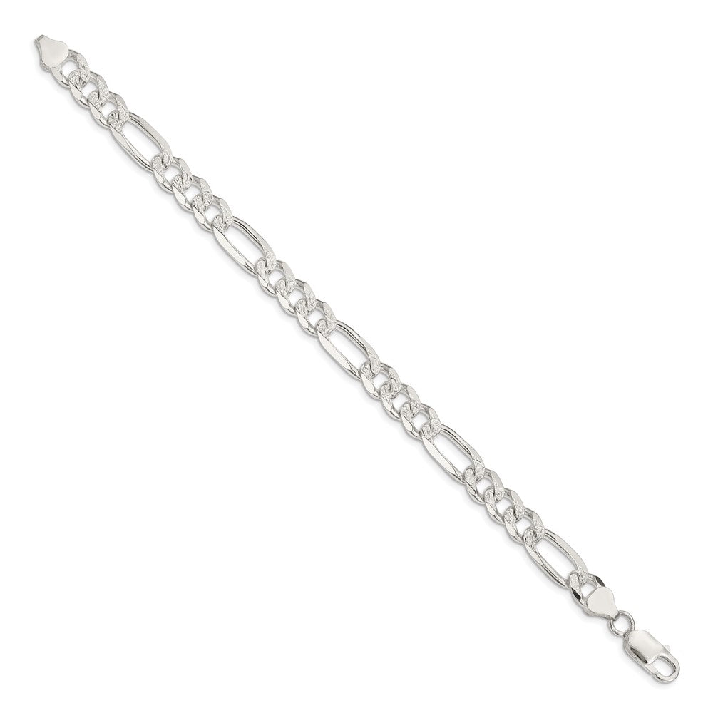 Exclusive 8mm Sterling Silver Pave Flat Figaro Chain - Stylish & Affordable!
