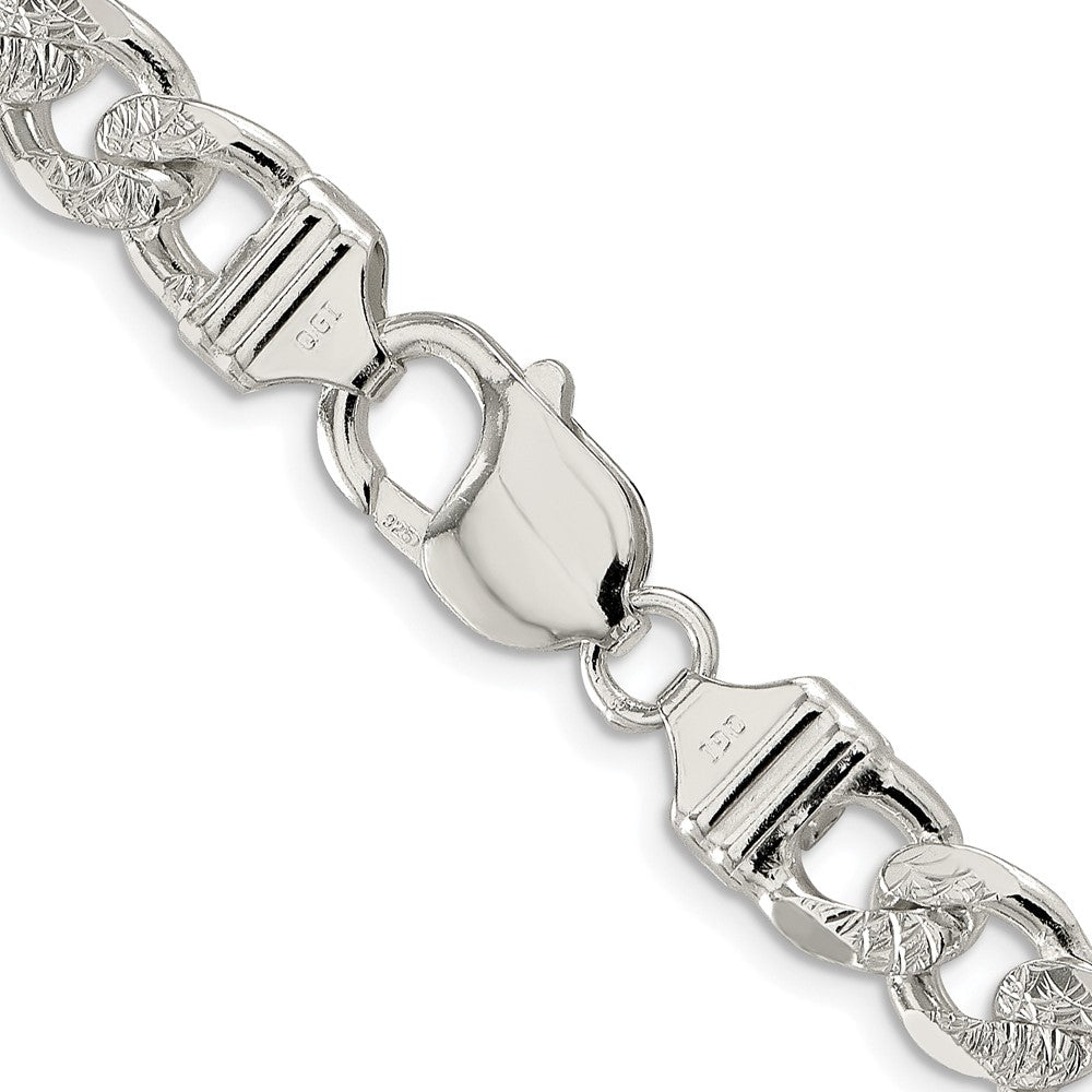 Buy Stylish Rhodium-Plated Sterling Silver 9.5mm Pav Figaro Chain - Affordable Luxury!