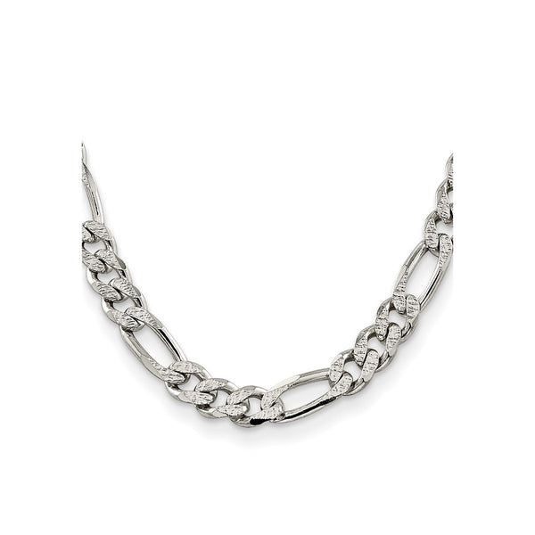 11.0mm Pavé Flat Figaro Chain in Sterling Silver - Style GR1-1033158