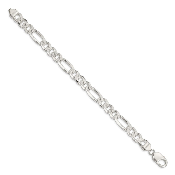 11.0mm Pavé Flat Figaro Chain in Sterling Silver - Style GR1-1030272